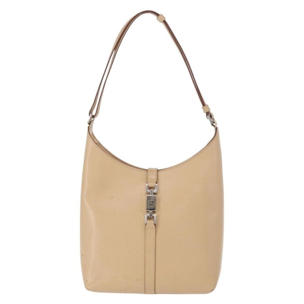 Authentic GUCCI Jackie Shoulder Bag Leather Beige Silver 001 3875 - Picture 9 of 16